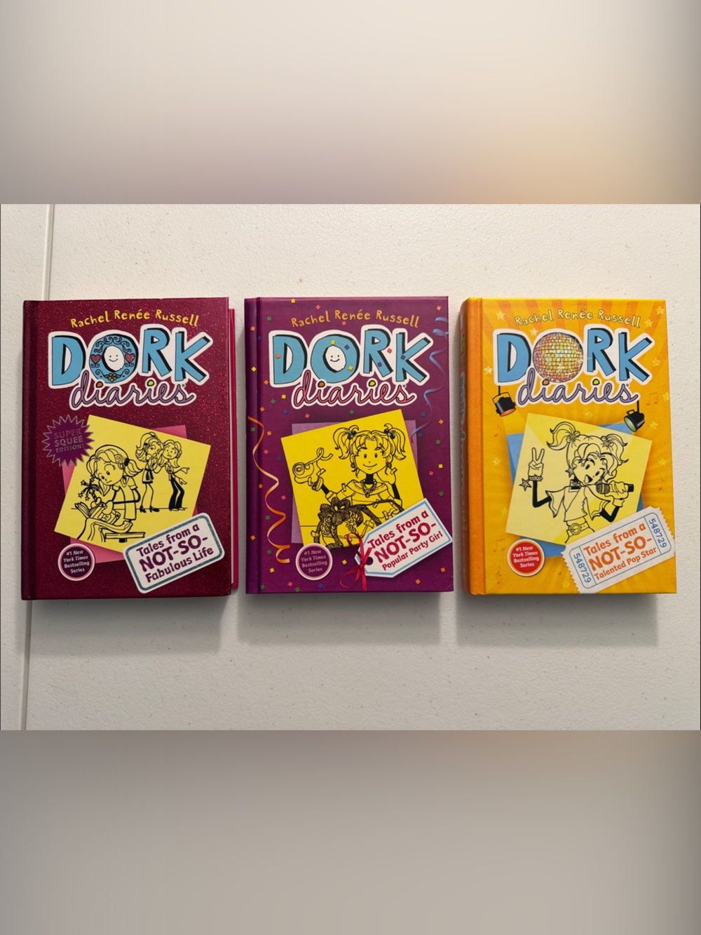 Dork Diaries Hardcover Book Set - Pink, Purple, Yellow